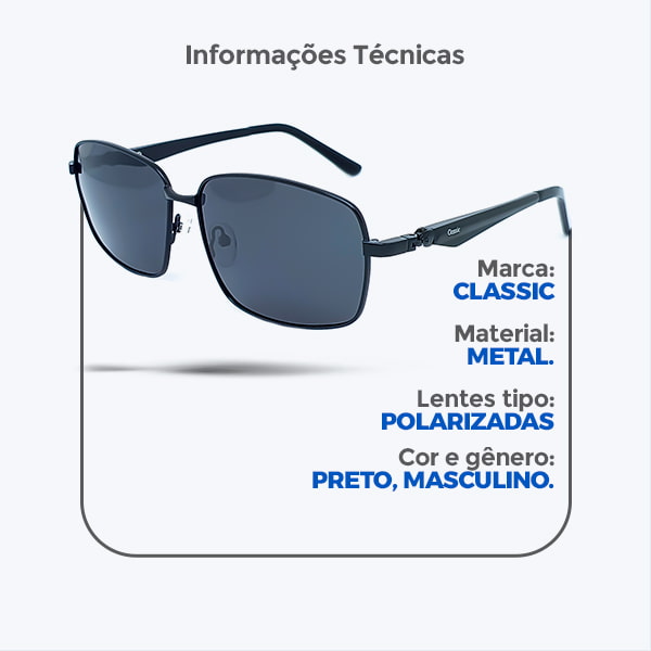 Óculos de Sol Classic VS7275 Detalhes